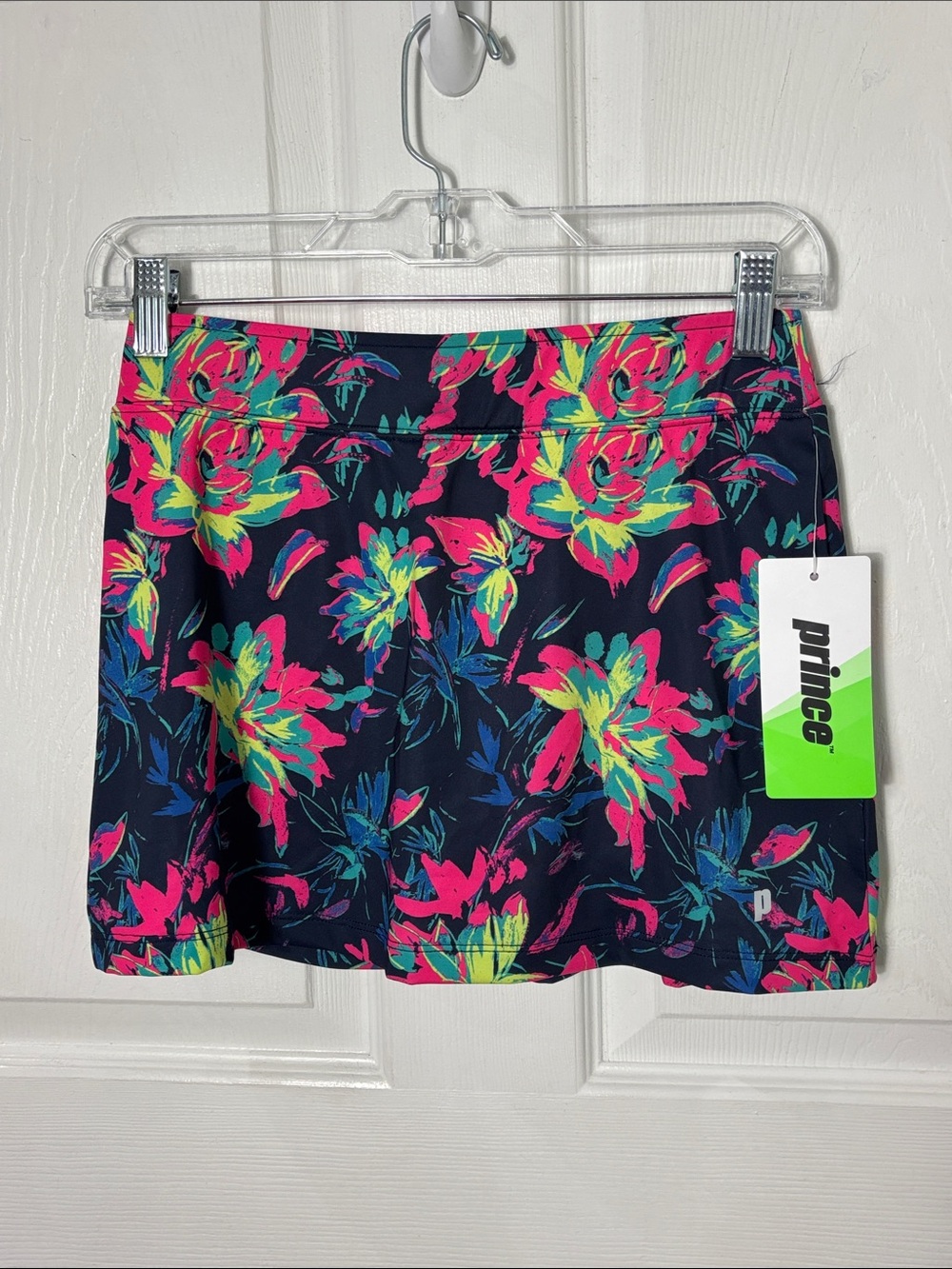 NEW Prince Navy Tennis Skort with Neon Pink & Lime Floral Print Size Large (14)